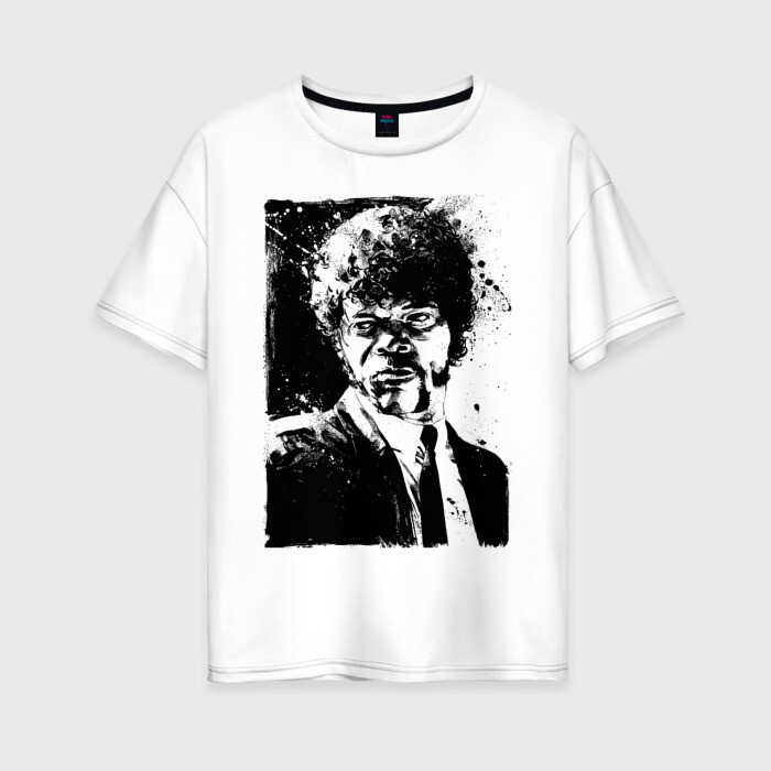 Женская футболка хлопок Oversize Samuel L Jackson фото