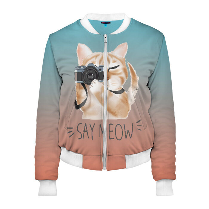 Женский бомбер 3D Say Meow фото