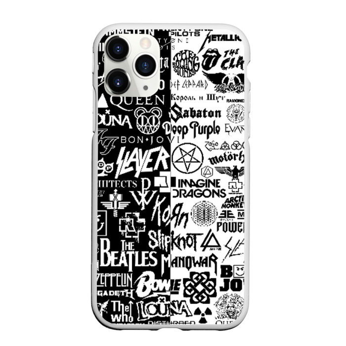 Чехол для iPhone 11 Pro матовый ЛОГОТИПЫ РОК ГРУПП фото