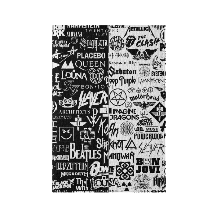 Обложка для паспорта матовая кожа ЛОГОТИПЫ РОК ГРУПП | ROCK фото