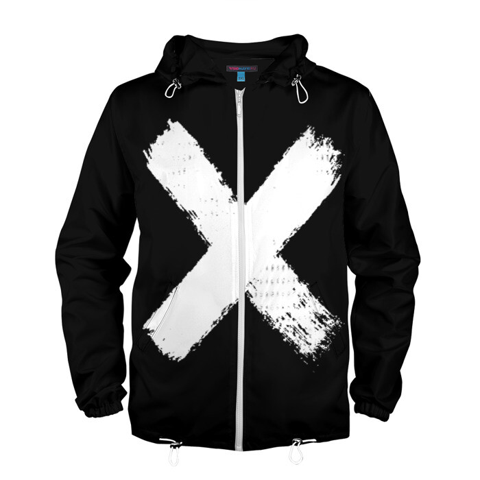 Мужская ветровка 3D Белое перекрестие | Меченый фото