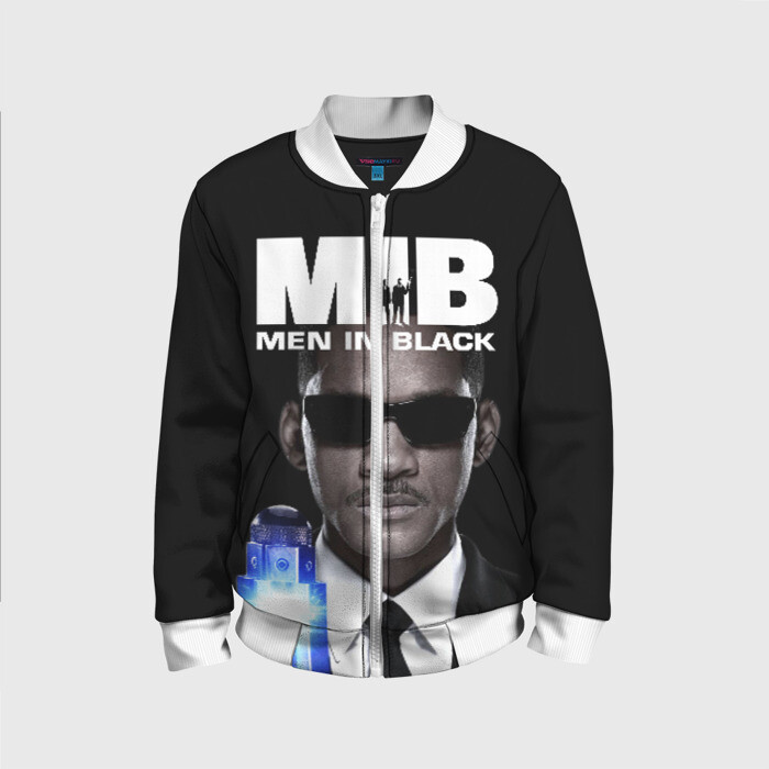 Детский бомбер 3D люди в черном фото