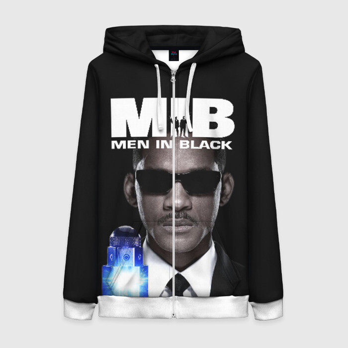 Женская толстовка 3D на молнии люди в черном фото