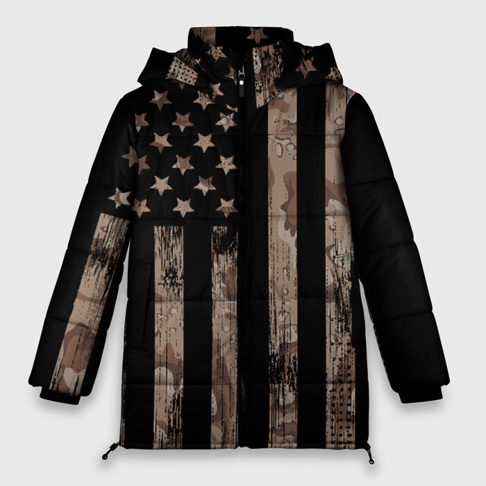 Женская зимняя куртка 3D American Flag Camo фото