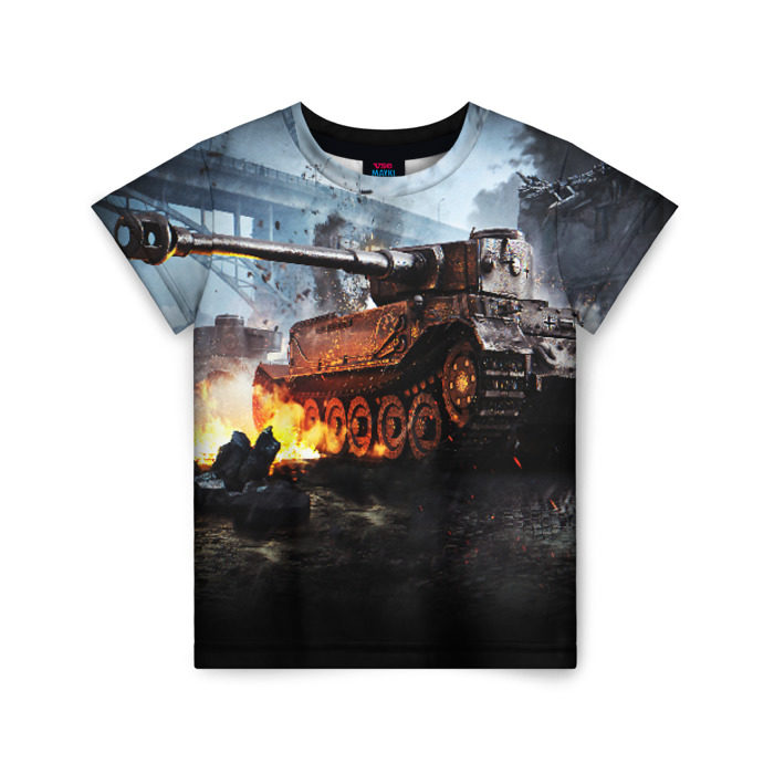 Детская футболка 3D ТАНК фото