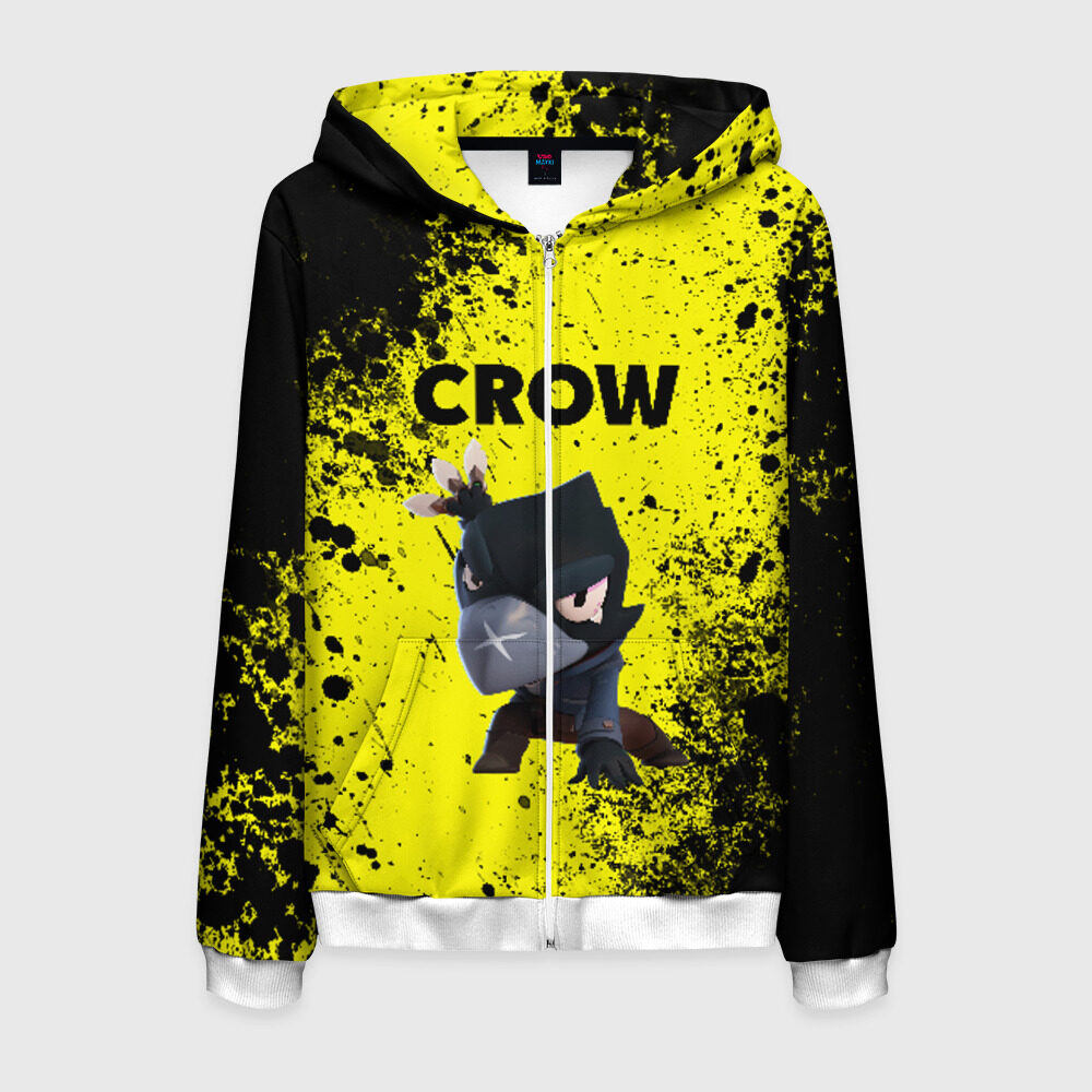 Мужская толстовка 3D на молнии Brawl Stars CROW фото