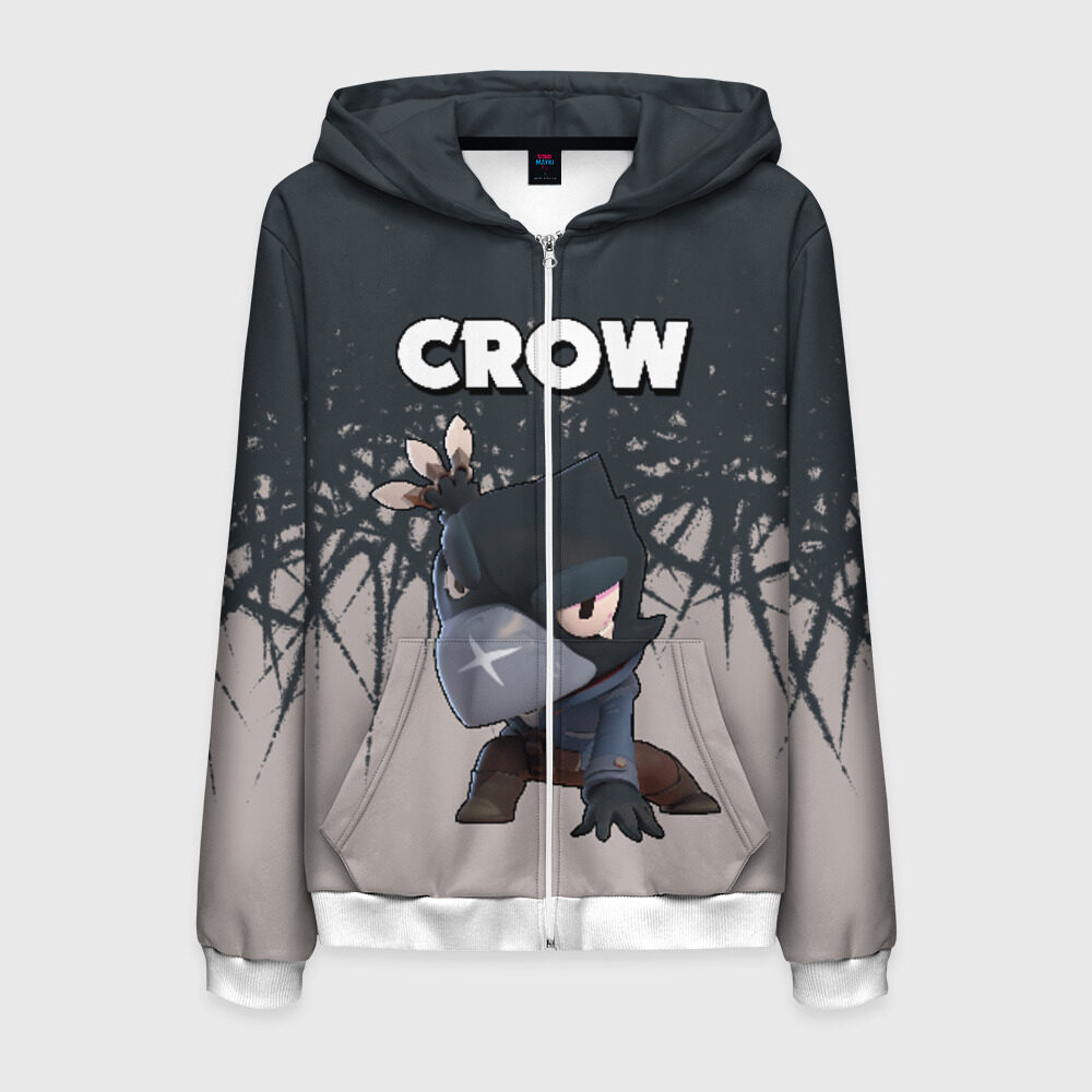 Мужская толстовка 3D на молнии Brawl Stars Crow фото