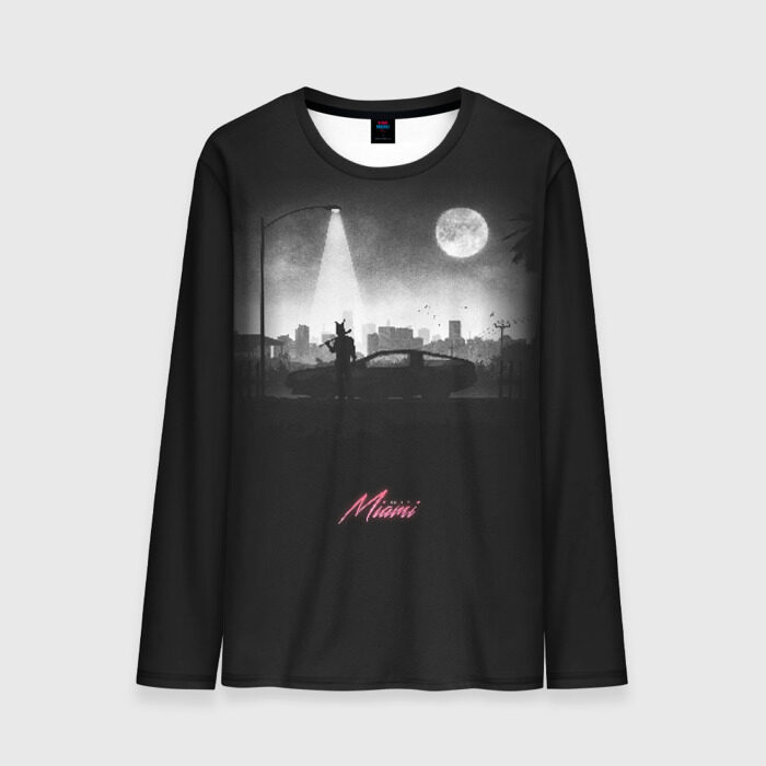 Мужской лонгслив 3D Miami Black фото