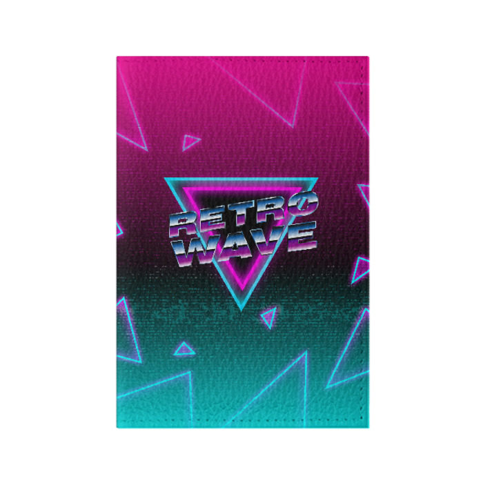 Обложка для паспорта матовая кожа SYNTHWAVE / RETROWAVE фото