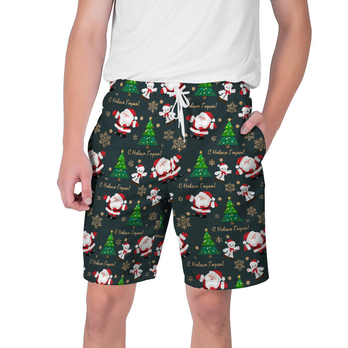 Мужские шорты 3D С Новым Годом! фото