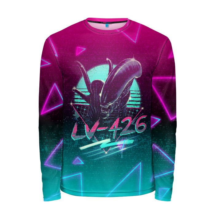 Мужской лонгслив 3D НЕОНОВЫЙ ЧУЖОЙ фото