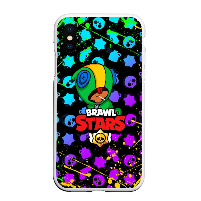 Чехол для iPhone XS Max матовый BRAWL STARS LEON фото