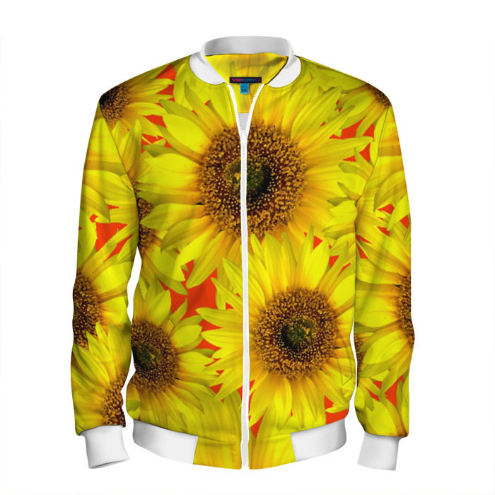Мужской бомбер 3D Подсолнухи фото