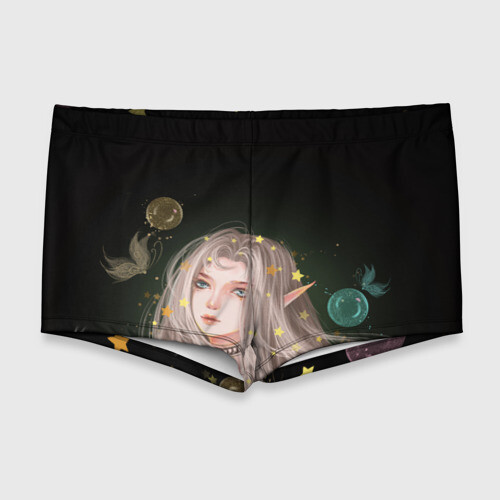 Мужские купальные плавки 3D Эльфийка и звезды фото