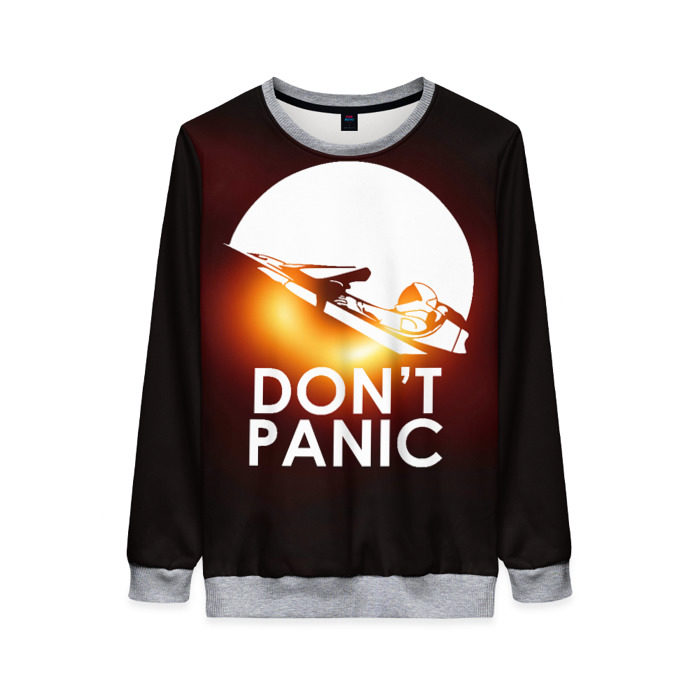 Женский свитшот 3D НЕ ПАНИКУЙ ЧЕРНАЯ ДЫРА фото