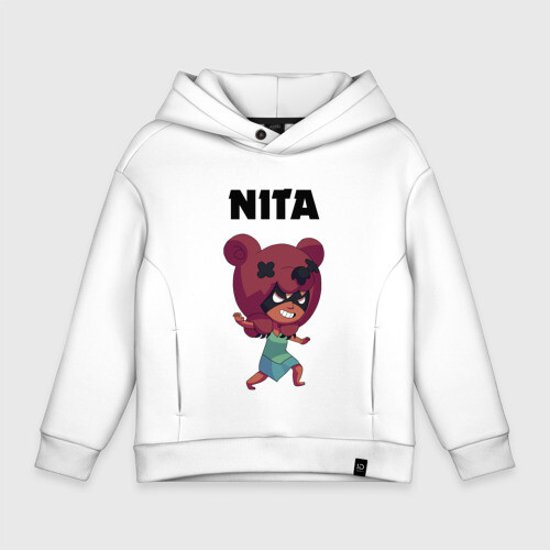 Детское худи Oversize хлопок BRAWL STARS NITA фото
