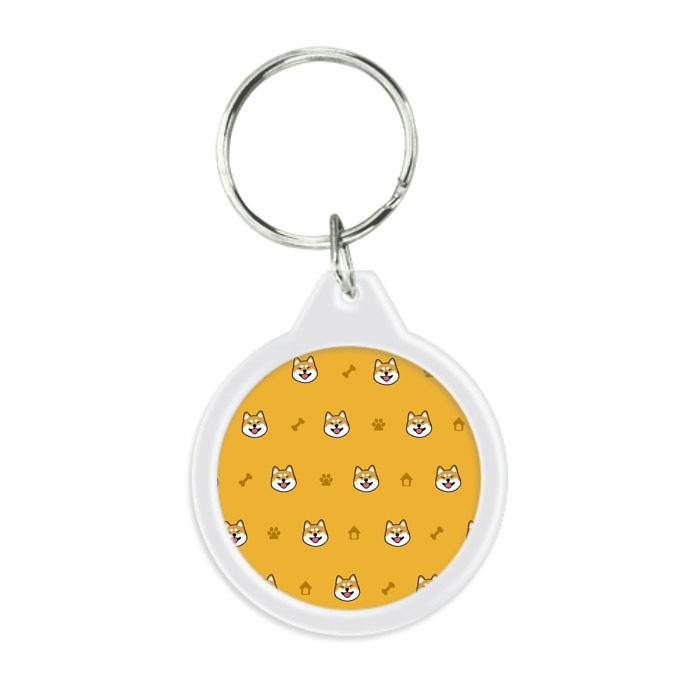 Брелок круглый Сиба-ину. Акита-ину. (Жёлтая)  фото