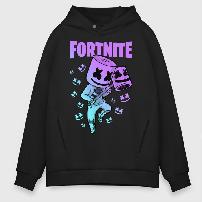 Мужское худи Oversize хлопок FORTNITE MARSHMELLO фото