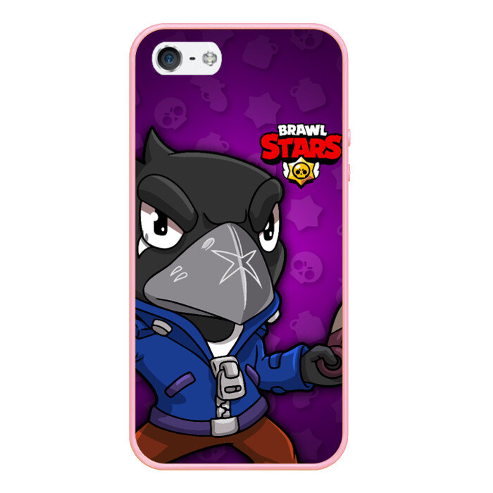 Чехол для iPhone 5/5S матовый BRAWL STARS CROW фото