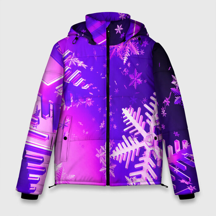 Мужская зимняя куртка 3D НЕОНОВЫЙ НОВЫЙ ГОД фото