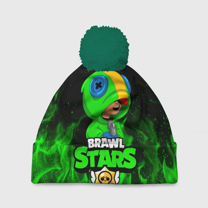 Шапка 3D c помпоном BRAWL STARS LEON фото