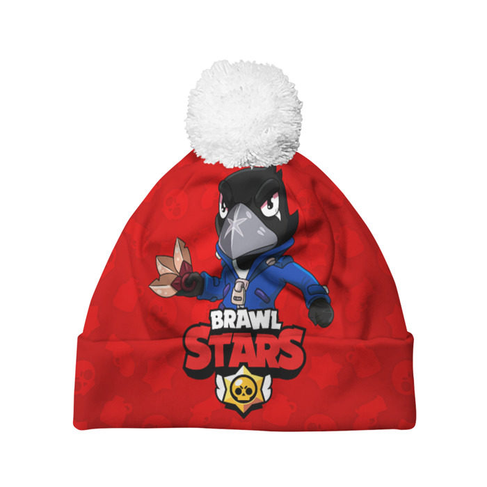 Шапка 3D c помпоном BRAWL STARS CROW фото