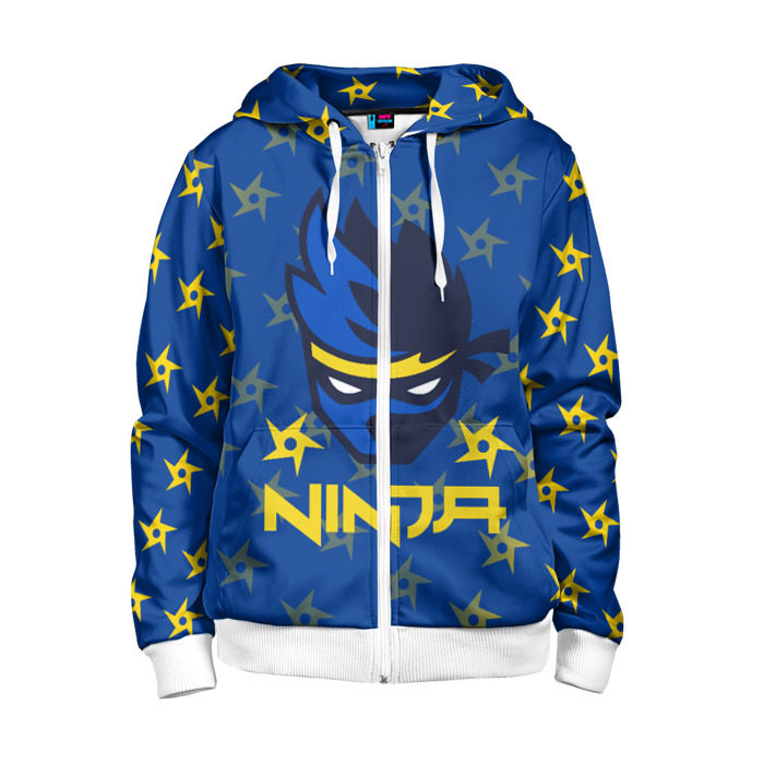 Детская толстовка 3D на молнии FORTNITE NINJA фото