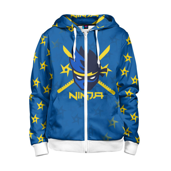 Детская толстовка 3D на молнии FORTNITE NINJA фото
