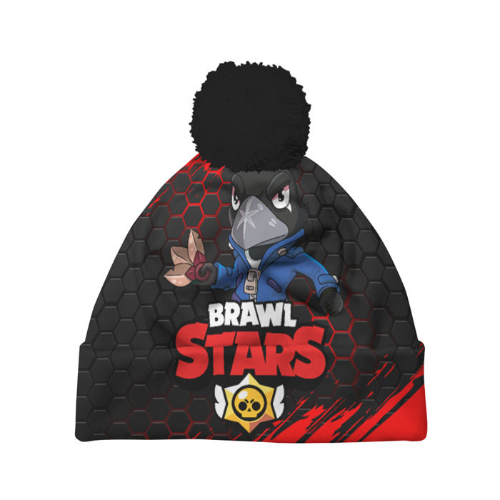 Шапка 3D c помпоном BRAWL STARS CROW фото