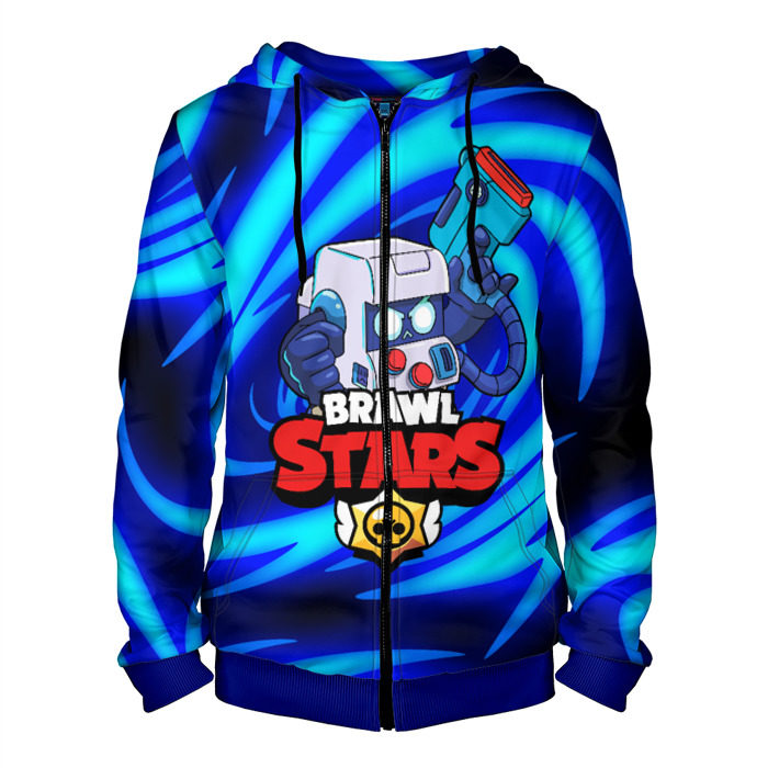 Мужская толстовка 3D на молнии BRAWL STARS 8-BIT фото