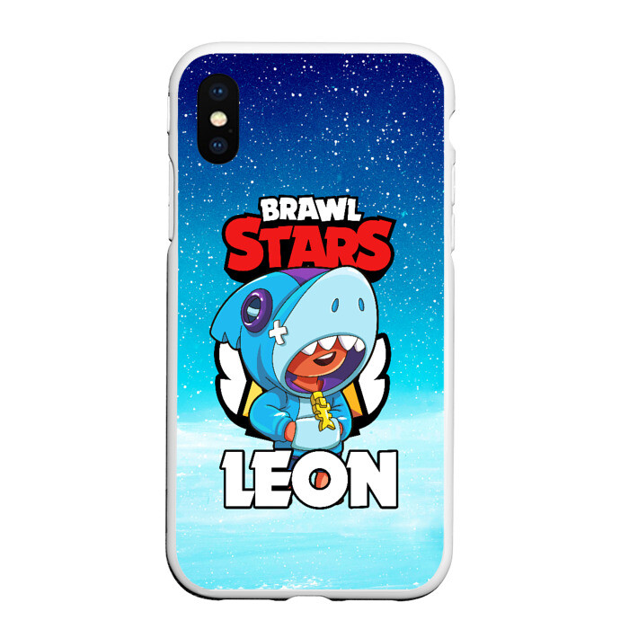 Чехол для iPhone XS Max матовый BRAWL STARS LEON SHARK фото