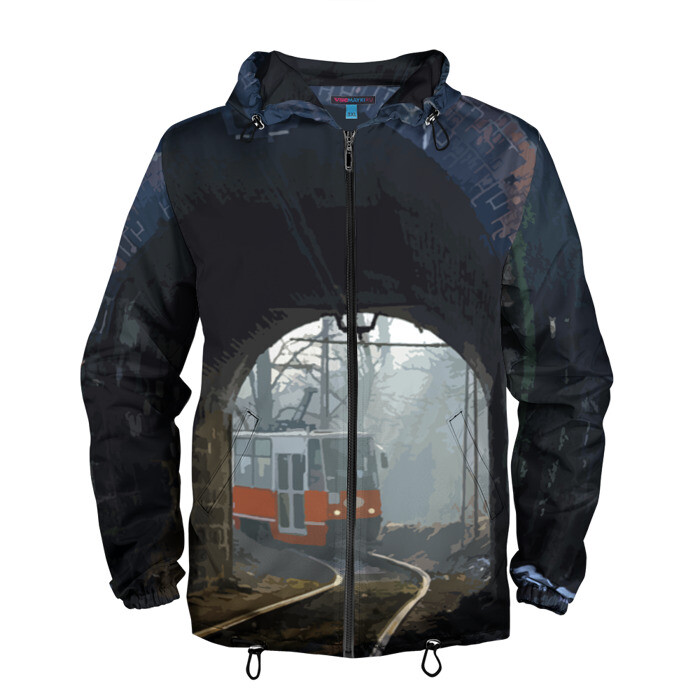 Мужская ветровка 3D Трамвай фото