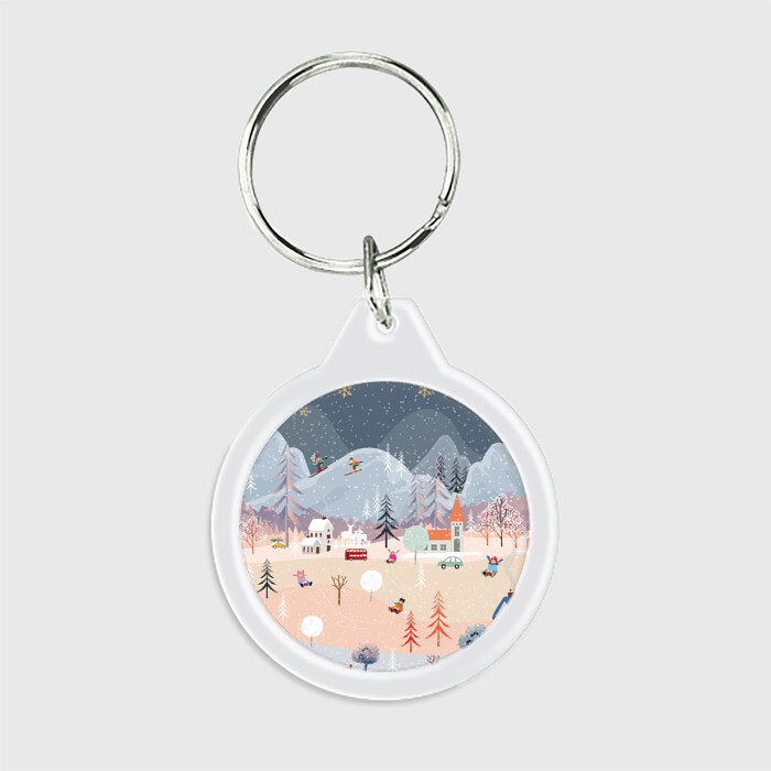 Брелок круглый Новогодние каникулы фото