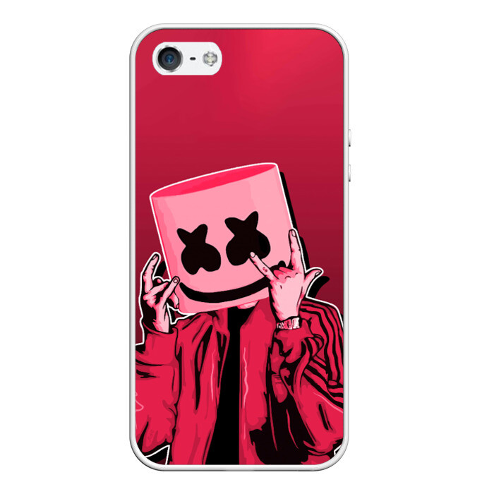 Чехол для iPhone 5/5S матовый Marshmello Rock фото