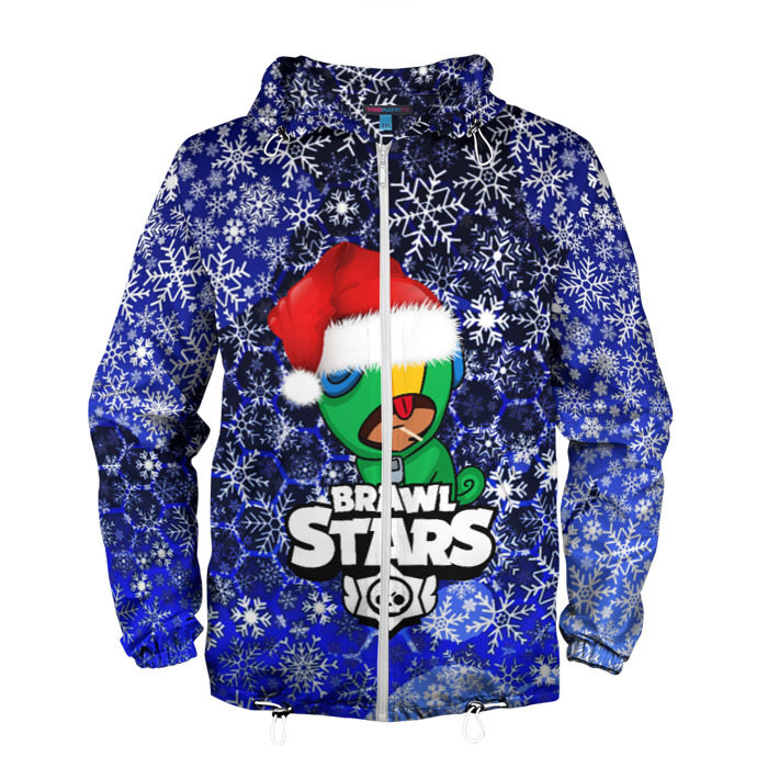 Мужская ветровка 3D Brawl Stars(Новогодний LEON) фото