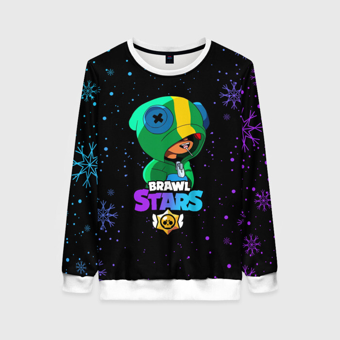 Женский свитшот 3D Новогодний Brawl Stars LEON фото