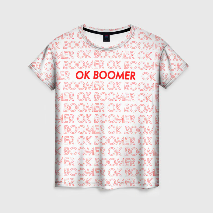 Женская футболка 3D OK BOOMER фото