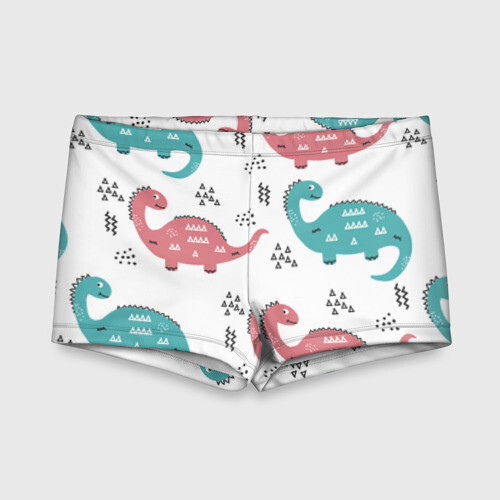 Детские купальные плавки 3D Милые динозаврики фото