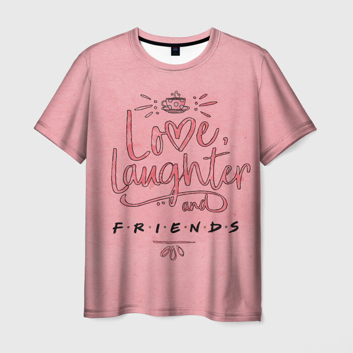 Мужская футболка 3D Love laughter and Friends фото