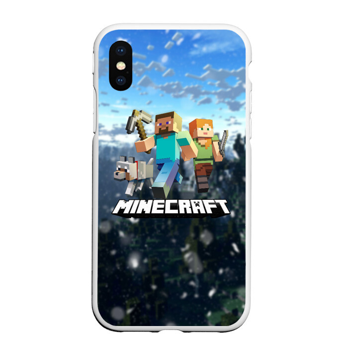 Чехол для iPhone XS Max матовый Minecraft Майнкрафт фото