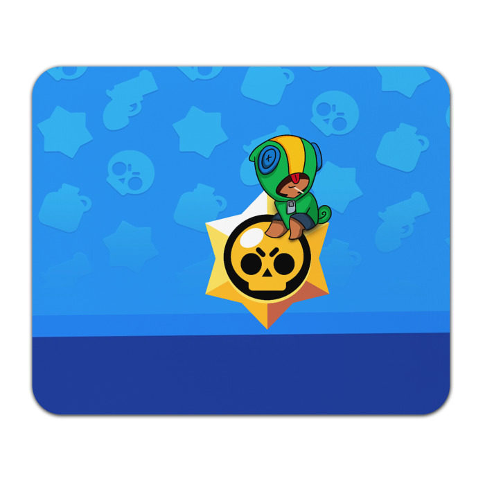 Коврик для мышки прямоугольный Brawl stars x LEON фото