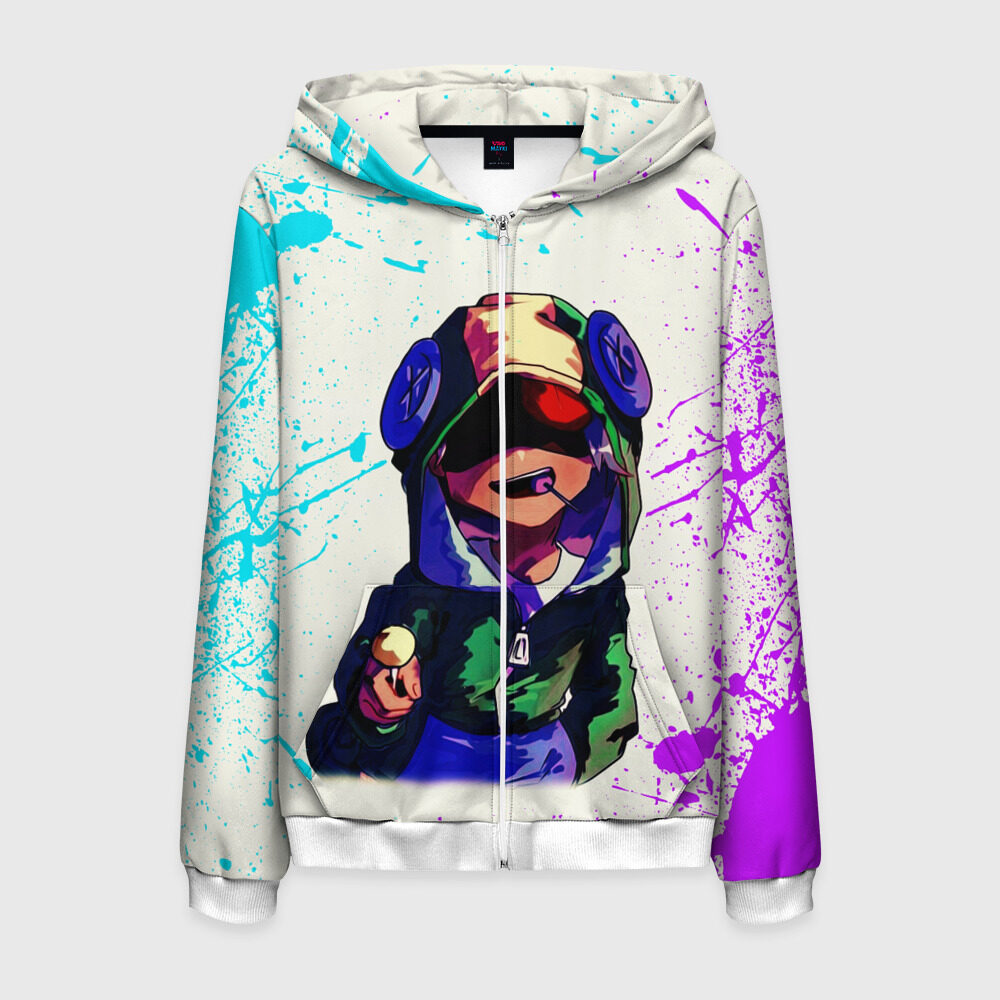 Мужская толстовка 3D на молнии Leon (Brawl Stars) фото