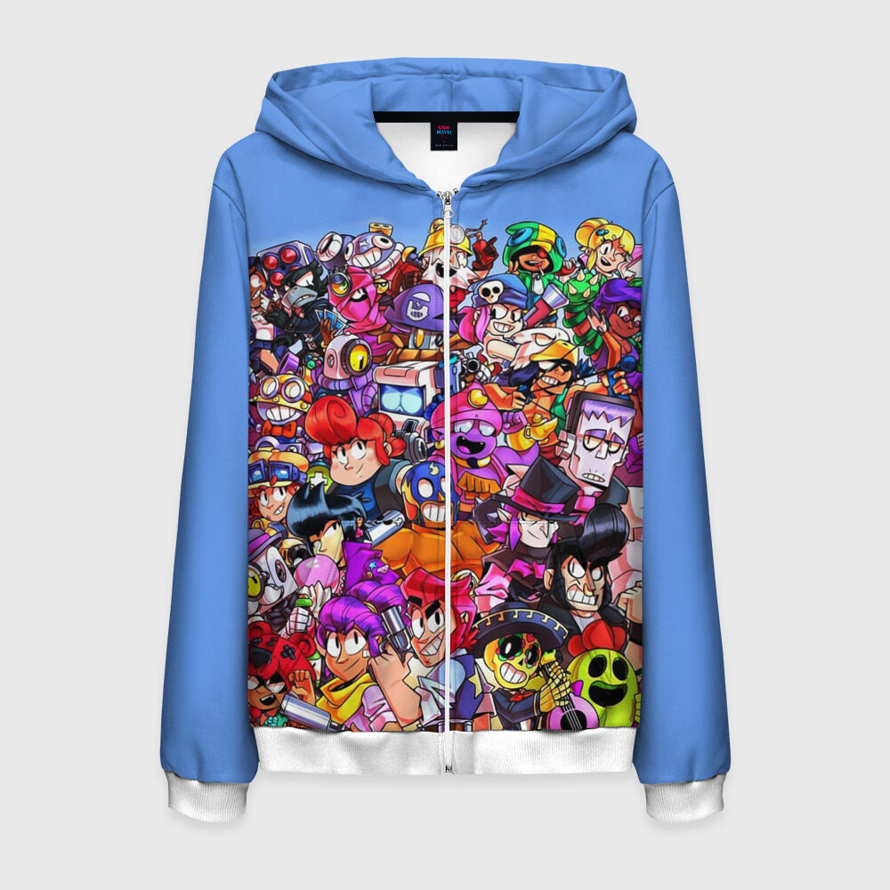 Мужская толстовка 3D на молнии Brawl Stars персонажи фото