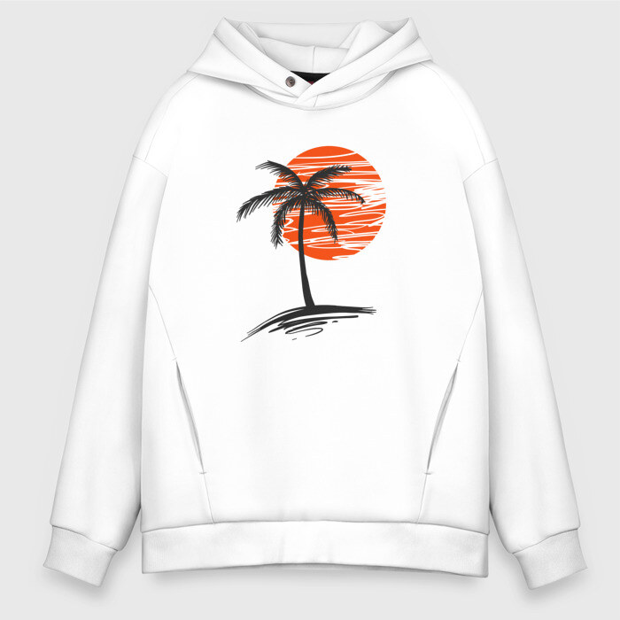 Мужское худи Oversize хлопок Тропики фото