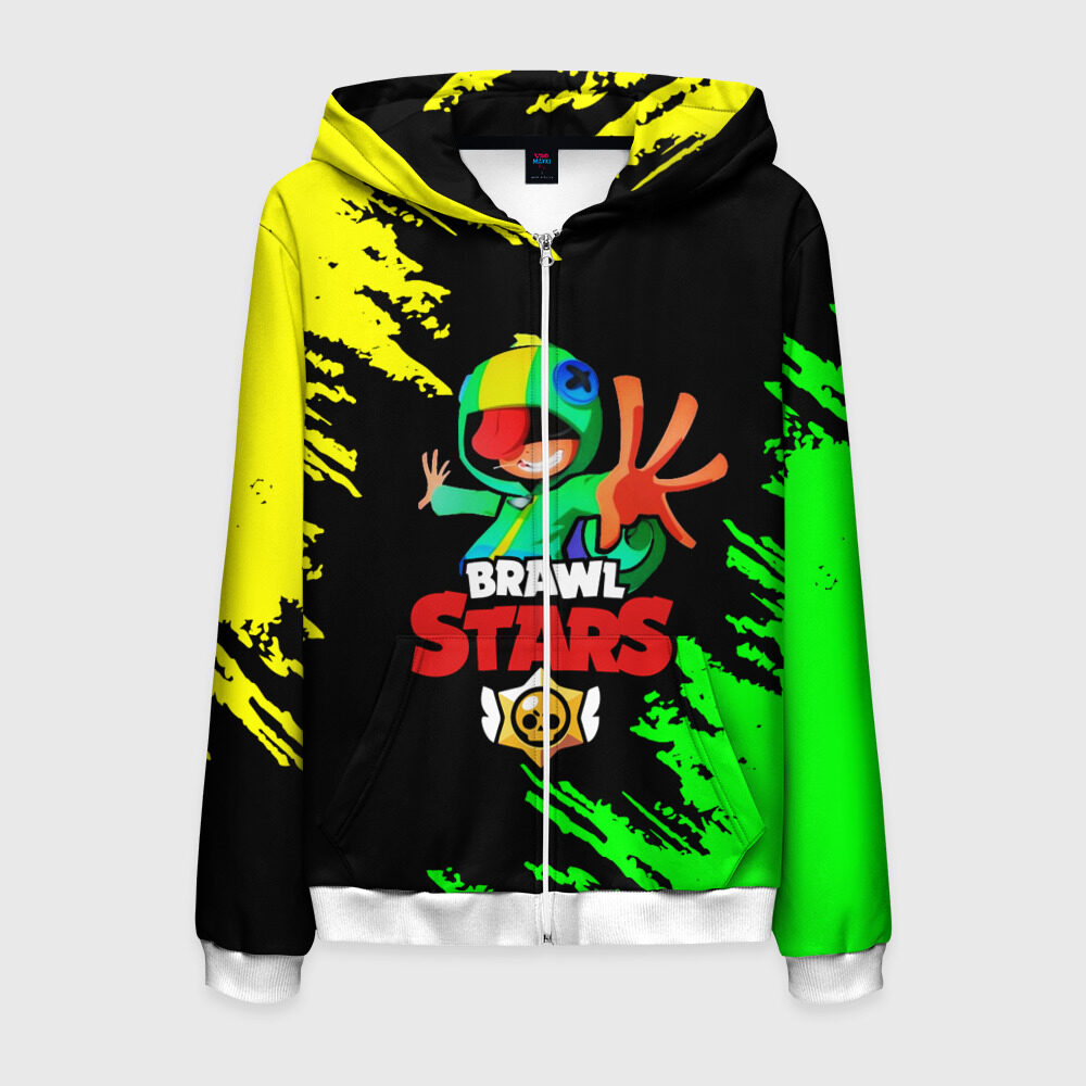 Мужская толстовка 3D на молнии Brawl Stars Leon фото