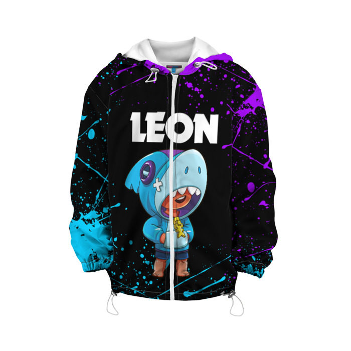 Детская куртка 3D BRAWL STARS LEON SHARK фото