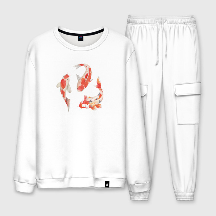 Мужской костюм хлопок Карп Кои фото