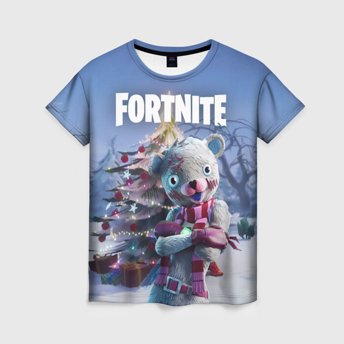 Женская футболка 3D Fortnite Новогодний фото