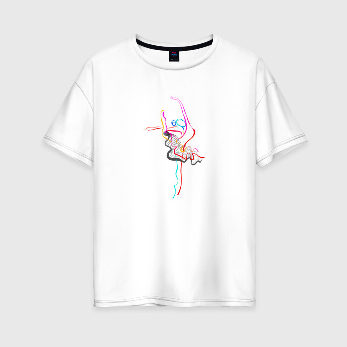 Женская футболка хлопок Oversize Танец Красок фото