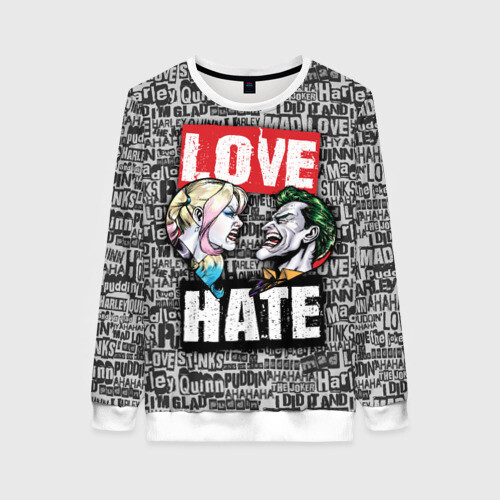 Женский свитшот 3D Love Hate фото